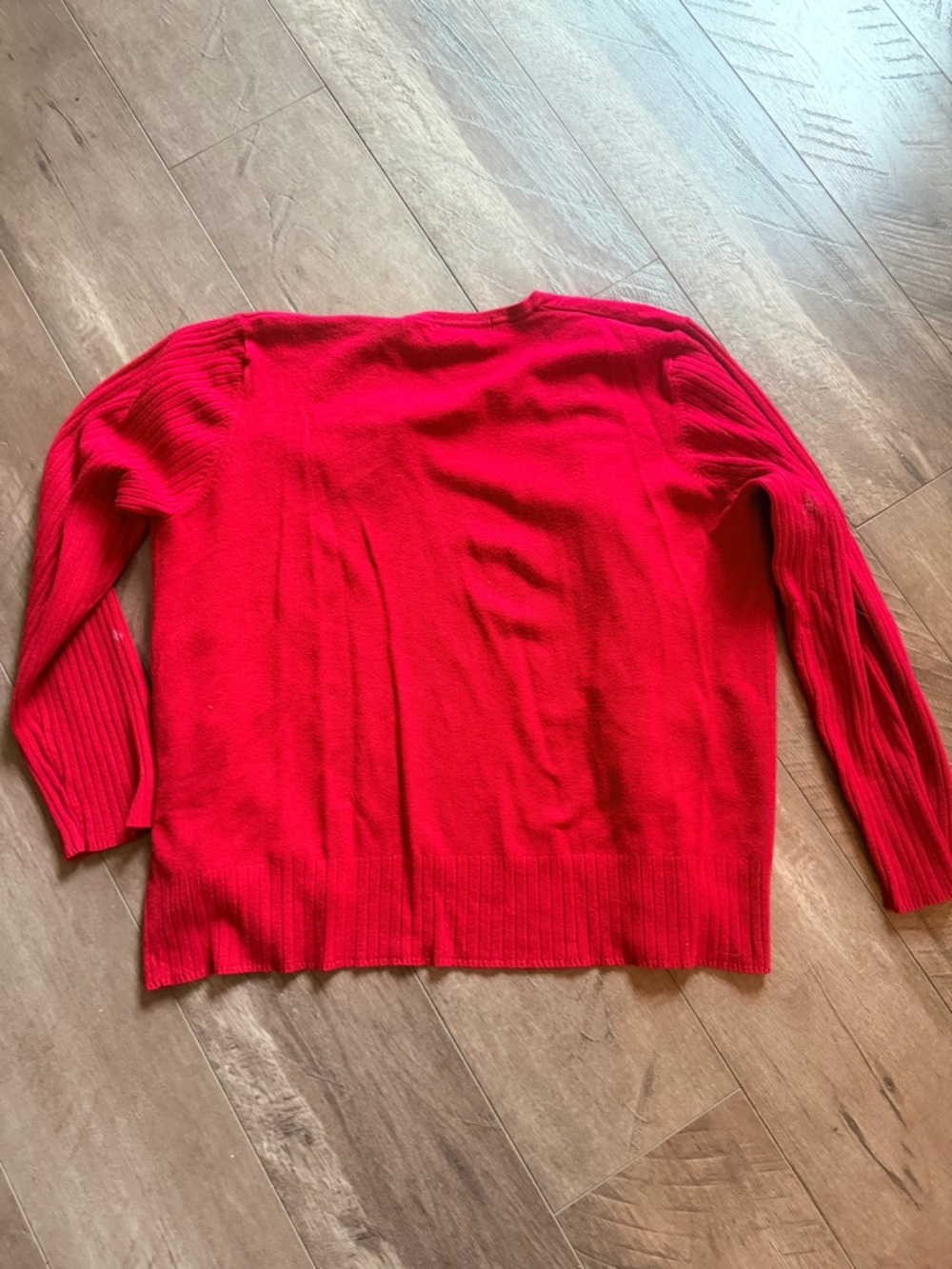Karen Scott Red Ribbed Button-Front Cardigan - Picture 5 of 5